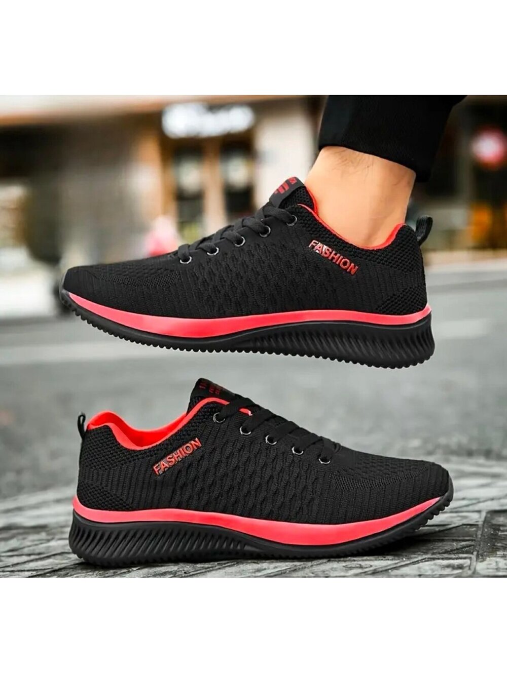 New - Amazing - Advanced Shock Absorption Athletic Shoes - Blk/Red - Size M6 /W8